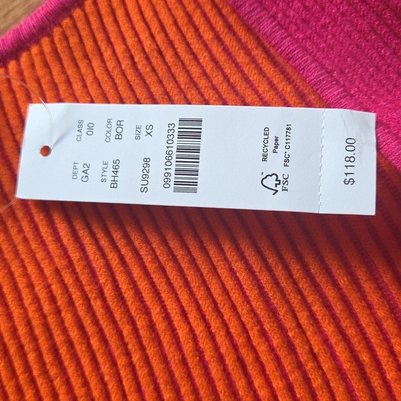 J.Crew Pink Cardigan Size XS Scoopneck Stretch NWT $118 Pink and Orange - Picture 3 of 6